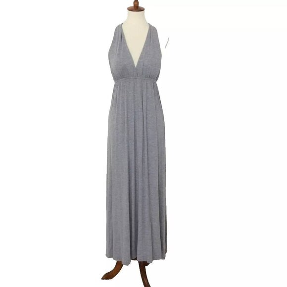 Mon Amie Dresses & Skirts - Mon Amie Gray Halter Maxi Dress Size Medium